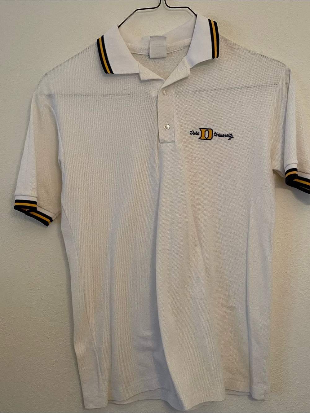 Vintage 90’s Women’s Duke University Polo Shirt Size L White Short Sleeve
